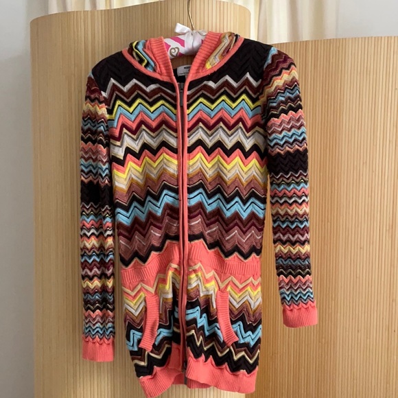 Girls zigzag cardigan Missoni for Target, Size large, double zipper - Picture 3 of 4